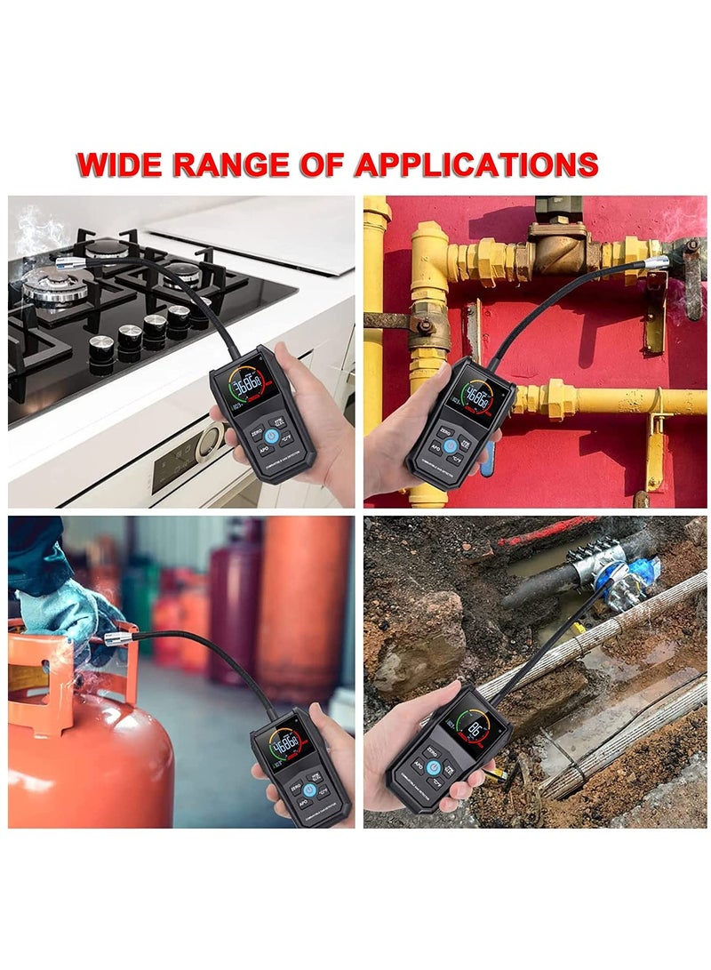 Gas Leak Detector, Propane Flammable Gas Sniffer Combustible Gas Leak Detector with Color LCD Display, Temperature Measure, Flexible Probe Locates Natural Gas Methane Propane Ethanol - Image 5