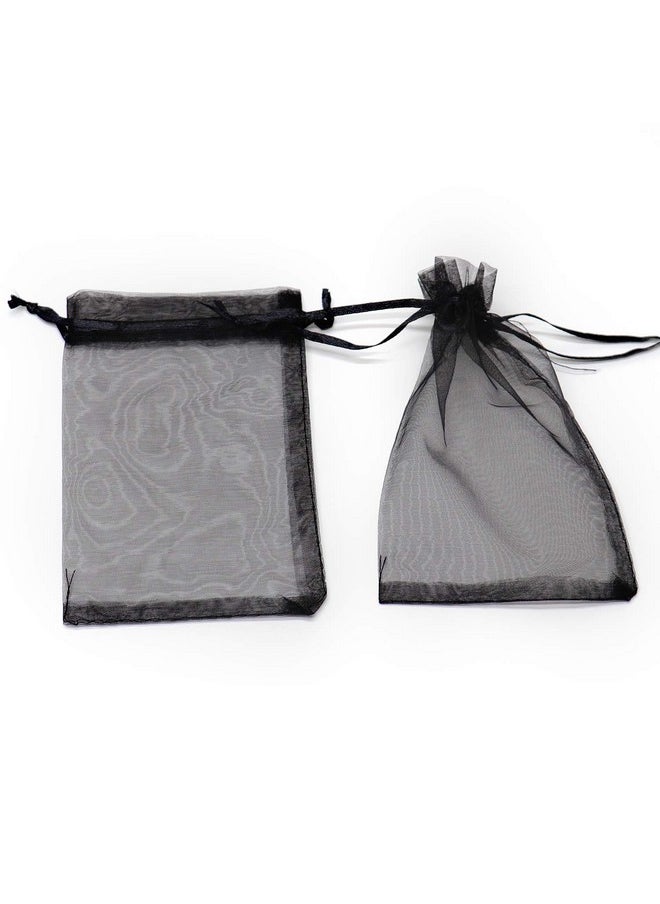 Dealglad Bezall 50Pcs 3.5X4.5 Inch Sheer Organza Bags Black Halloween Favor Bags With Drawstring Jewelry Pouches Party Festival Gift Candy Bags  - Image 3