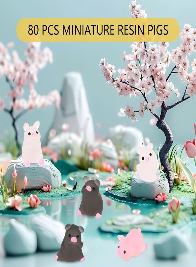 EVERMARKET 54 PCS Tiny Pigs for Crafts Luminous Mini Resin Pig Dollhouse Miniatures Mini Animals for Car Fairy Garden Micro Landscaping Plant Decoration (Pig) - Image 5