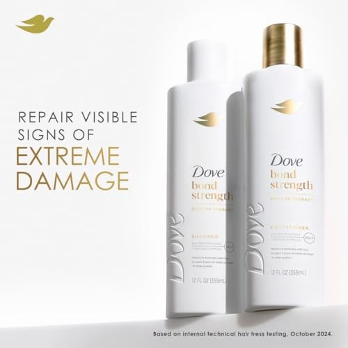 Dove Bond Strength, Damage Therapy System – Shampoo, Conditioner, 10-in-1 Shield Serum & Peptide Mask, Hair Repair Treatment, Anti-Frizz (4 Piece Set) - Image 3