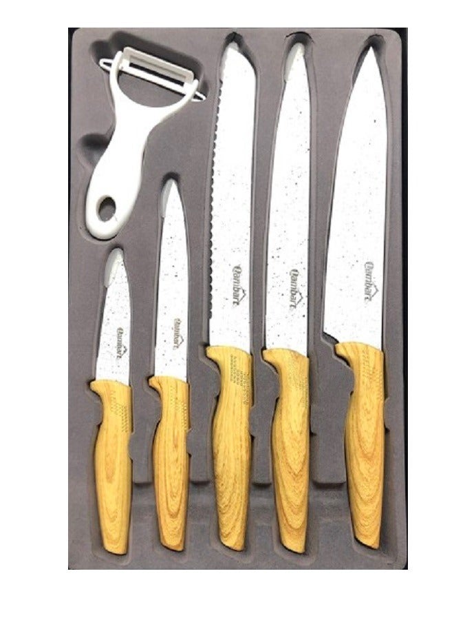 Lambart Kitchen knife set of 5 pieces with peeler - Image 1