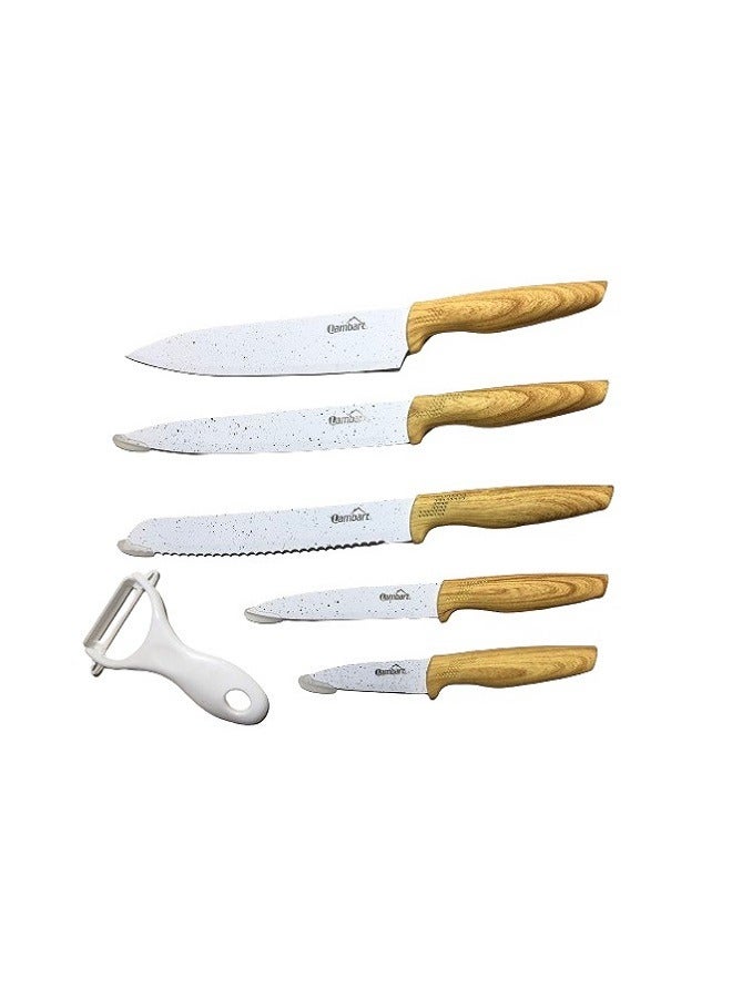 Lambart Kitchen knife set of 5 pieces with peeler - Image 2