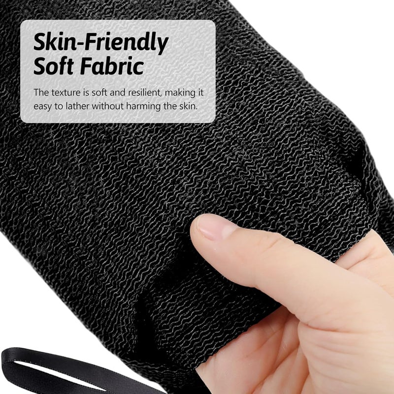 Kootinn Travel Soap Saver Bag 3 Pcs Soap Pocket Exfoliating Soap Saver Pouch Rough Mesh Bar Soap Bags for Shower Body Foam Scrubber Exfoliating Shower Sponge Black - Image 4