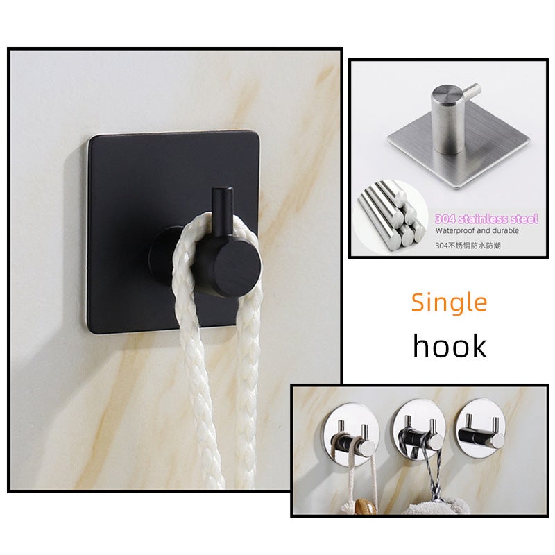 304 Stainless Steel Hooks, Strong Adhesive Hooks, Door Back Clothes Hooks, Hardware Clothes Hooks, Punch-Free Metal Coat Hooks - Image 3