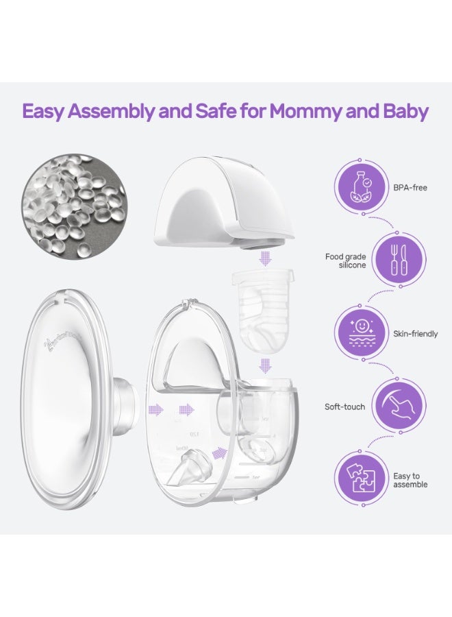 ibsun ibsun Breast Pump, Hands Free Electric Wearable Breast Pump with 4 Mode, LCD Display, 19/21mm  Silicone valve, 1 Pack - Image 4