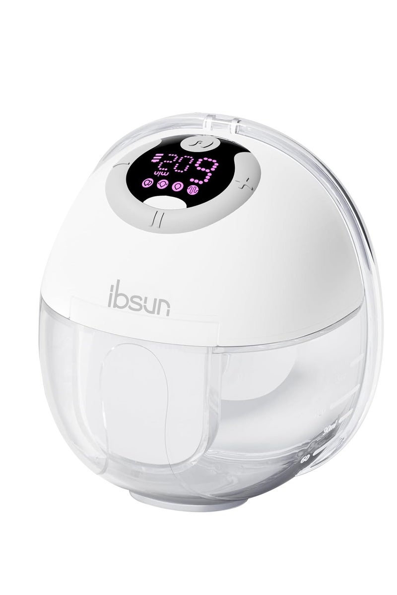 ibsun ibsun Breast Pump, Hands Free Electric Wearable Breast Pump with 4 Mode, LCD Display, 19/21mm  Silicone valve, 1 Pack - Image 1