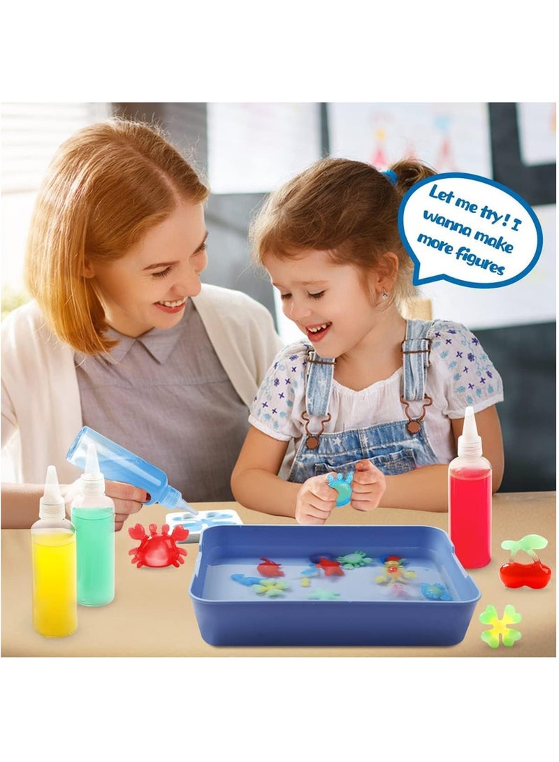 MileMelo Magic Water Elf Beads Toy Set with Box, Squishy DIY Maker kit, Jelly Sea Animal Creature, Sensory Bin Set, 13 Color and 14 Model Set, Creative Activities for Kids and Children Age 3+ - Image 4