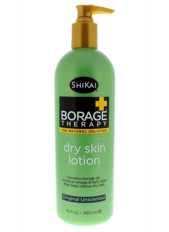 Borage Therapy Dry Skin Lotion, Plant-Based Soothing & Moisturizing Relief For Dry, Irritated & Itchy Skin, Non-Greasy, Sensitive Skin Friendly (Original Unscented, 16 Ounces)