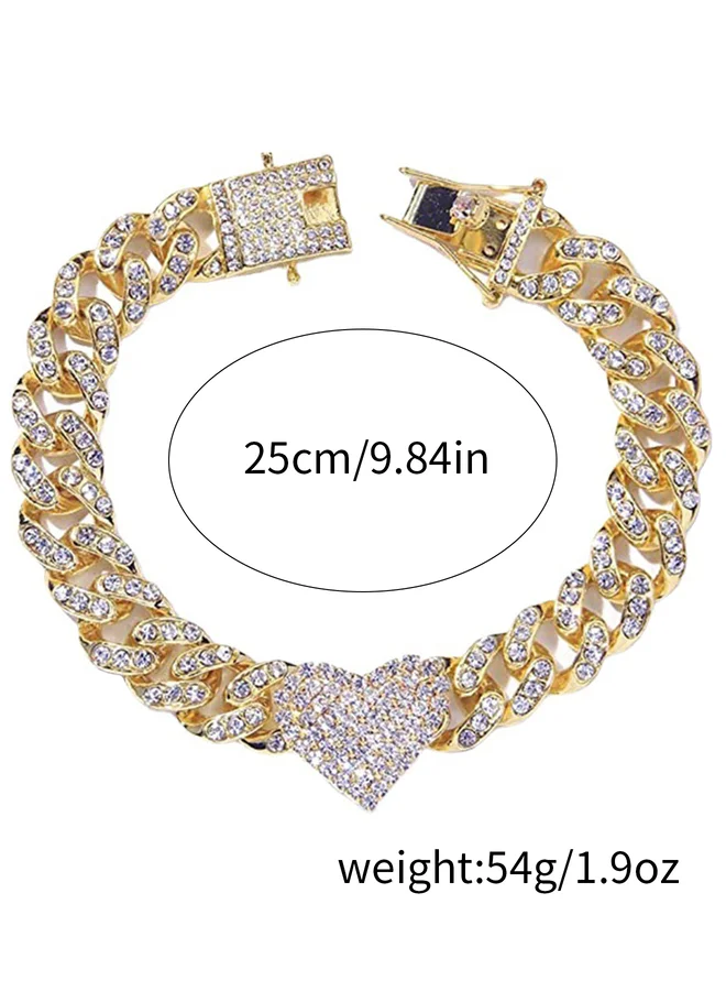 Take Two Take Two Embellished Chain with Heart Detail Anklet