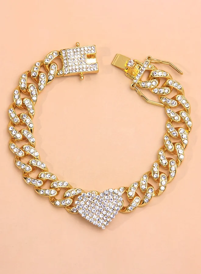 Take Two Take Two Embellished Chain with Heart Detail Anklet