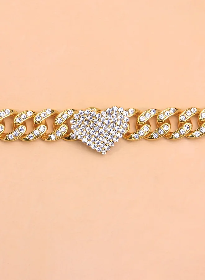 Take Two Take Two Embellished Chain with Heart Detail Anklet
