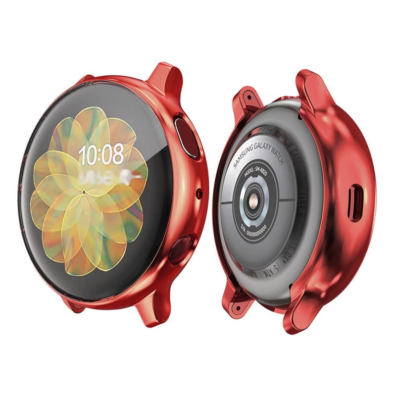Red Electroplate Protective Cover For Watch Active Flexible TPU Material Scratch Resistant Frame Easy Installation Elegant Design - Image 4