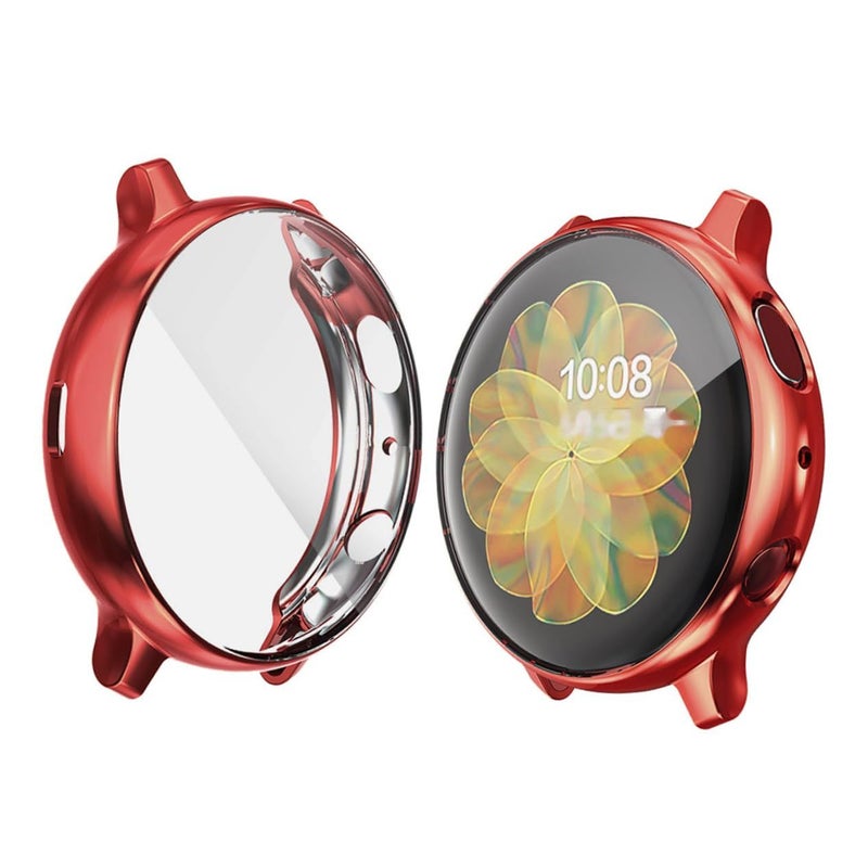 Red Electroplate Protective Cover For Watch Active Flexible TPU Material Scratch Resistant Frame Easy Installation Elegant Design - Image 2