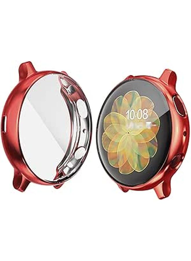Red Electroplate Protective Cover For Watch Active Flexible TPU Material Scratch Resistant Frame Easy Installation Elegant Design - Image 1