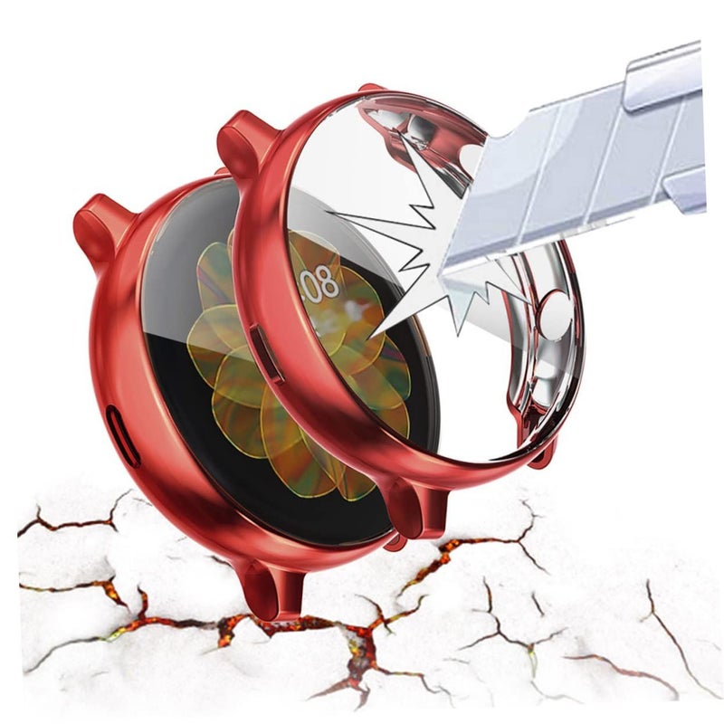 Red Electroplate Protective Cover For Watch Active Flexible TPU Material Scratch Resistant Frame Easy Installation Elegant Design - Image 3