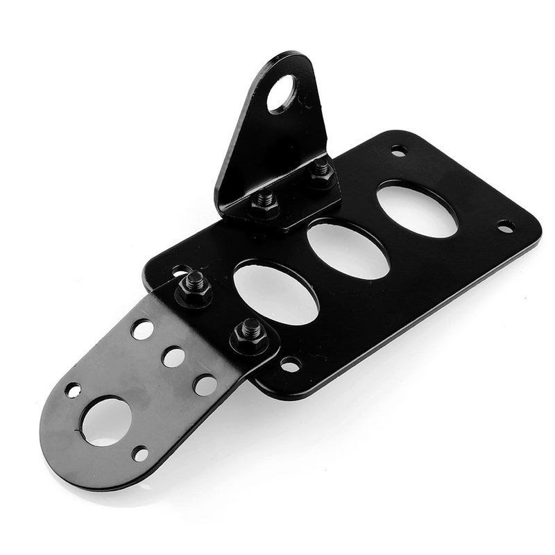 Akozon Akozon motorcycle side number plate bracket + brake tail light license mount metal black - Image 2