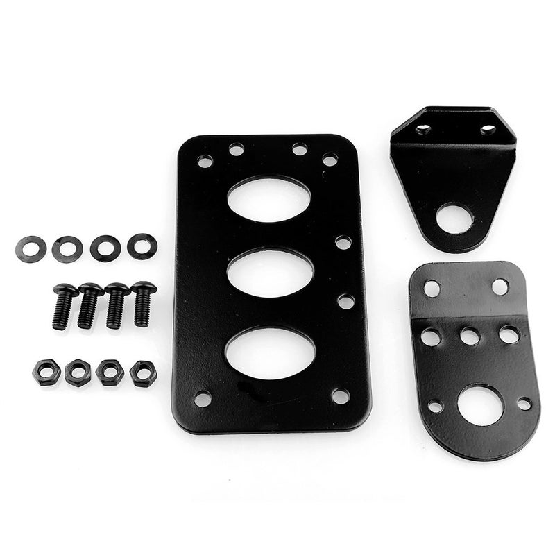 Akozon Akozon motorcycle side number plate bracket + brake tail light license mount metal black - Image 1