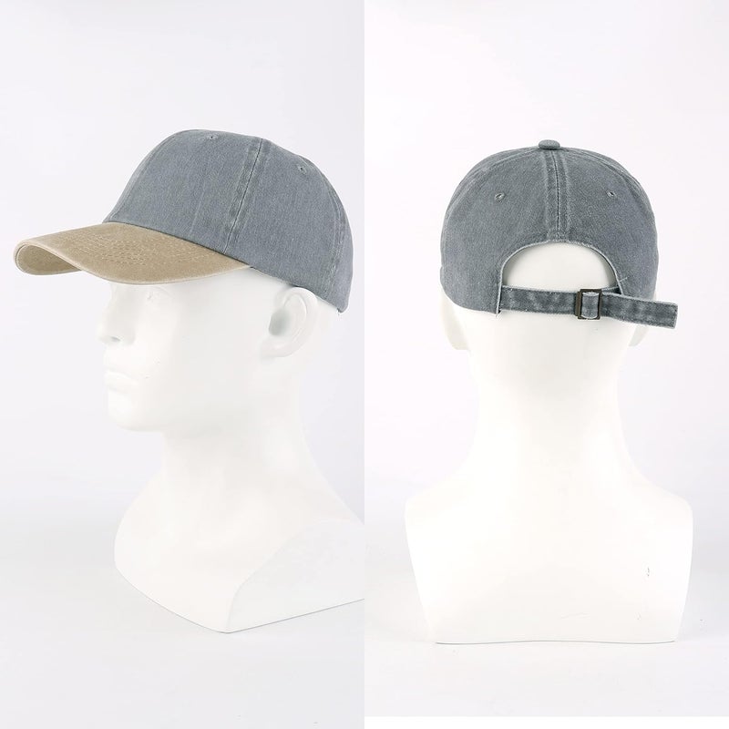 LANGZHEN Unisex Baseball Cap 100% Cotton Fits Men Women Washed Denim Adjustable Dad Hat - Image 4