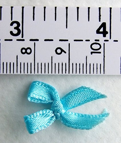 ICRAFY 100 Assorted Smallest Satin Ribbon Bows Size 10 mm. Tiny Embellishment Craft Artificial Applique Wedding - Image 2