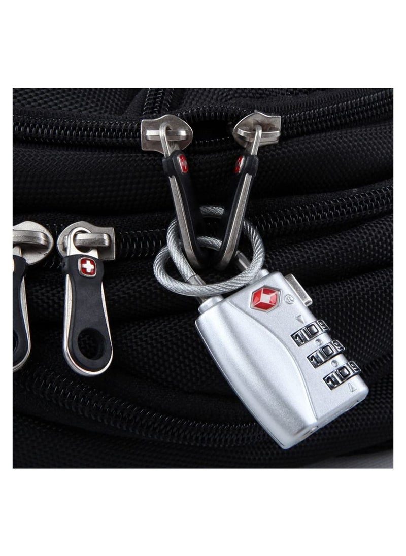 SYOSI - 2 Pack Luggage Padlocks TSA Approved Customs Lock Mini Flexible Cable Travel Coded Suitcase Small Gym Locker Padlock with 3 Digit Combination - Image 1