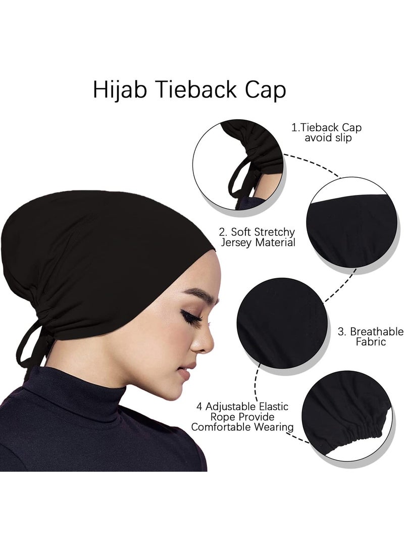 طقم 3 قبعات تركية مسلمة للنساء، غطاء داخلي للحجاب، بونيت، لف الرأس النسائي، أغطية رأس محتشمة - Image 2