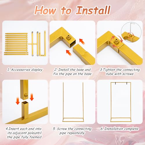 WEIDLUDOR Elegant Wedding Sign Stand & Holder，Golden Heavy Duty Metal Wedding Welcome Sign Stand for Reception，Welcome to Our Wedding Hanging Sign Stand - Perfect for Seating Chart, Posters, and Decor - Image 5