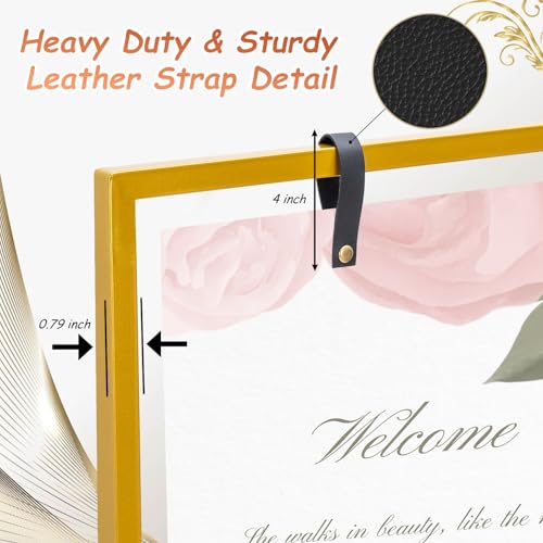 WEIDLUDOR Elegant Wedding Sign Stand & Holder，Golden Heavy Duty Metal Wedding Welcome Sign Stand for Reception，Welcome to Our Wedding Hanging Sign Stand - Perfect for Seating Chart, Posters, and Decor - Image 3