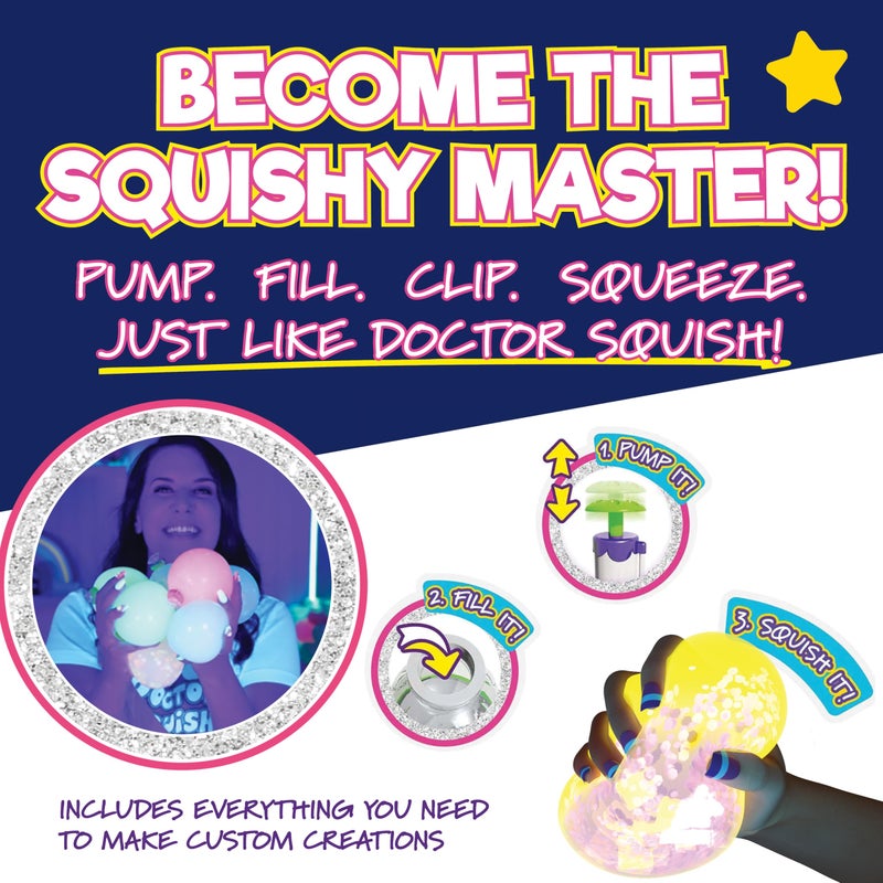 Doctor Squish محطة صنع السلايم دكتور سكووش النيون | اصنع بنفسك مجموعة السلايم المتوهجة في الظلام | شاملة مع لمعان متلألئ ومسحوق سلايم | للأعمار من 8 سنوات وما فوق - Image 4