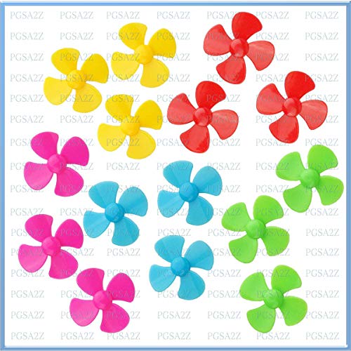 PGSA2Z Plastic Dc Motor Propeller, Multicolour, 35 Pcs Shaft and 4 Wing Propeller - Image 2
