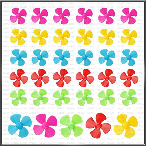 PGSA2Z Plastic Dc Motor Propeller, Multicolour, 35 Pcs Shaft and 4 Wing Propeller - Image 1