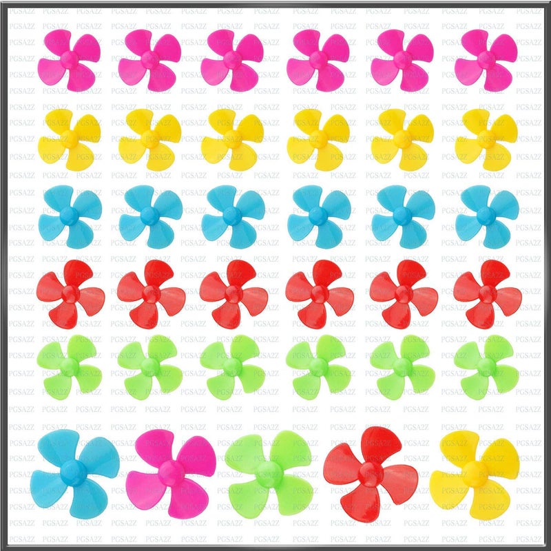 PGSA2Z Plastic Dc Motor Propeller, Multicolour, 35 Pcs Shaft and 4 Wing Propeller - Image 5