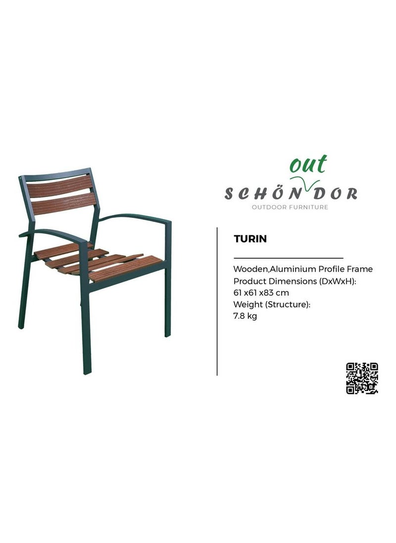 Schondor Furniture Turin | Arm Chair | Outdoor Furniture | Made in Aluminum Cast | Patio | Garden | Backyard | Restaurants  - Image 4