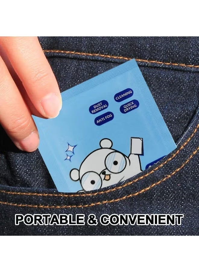 Anti-Fog Lens Wipes Pre-Moistened Anti-Fog Wipes Glasses Cleaner Safely Cleans Glasses, Sunglasses, Phone Screen, Electronics & Camera Lens (100 Pcs) - Image 3