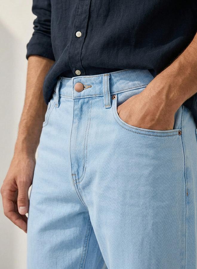 Styli Men Blue Relaxed Fit Washed Jeans - Image 5