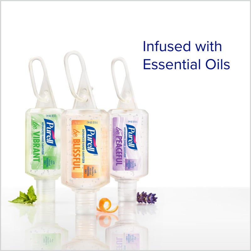 Purell Advanced Hand Sanitizer Gel Infused with Essential Oils, Scented Variety Pack, 1 fl oz Travel Size Flip Cap Bottles with JELLY WRAP Carrier (Pack of 8), 3900-09-ECME17 - Image 3