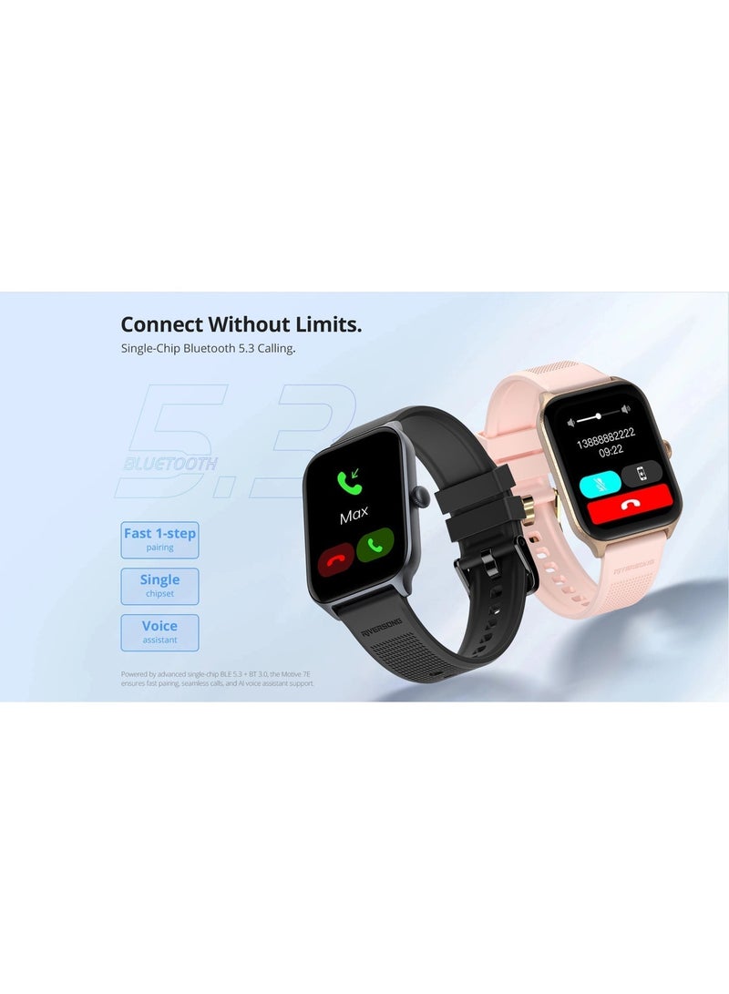 Riversong Motive 7E (SW75) Smart Watch - 2.01" Ultra-Vivid Display, 500 nits Brightness, Bluetooth 5.3 Calling, Digital Crown, 100+ Sports Modes, IP68 Waterproof - Space Gray - Image 5