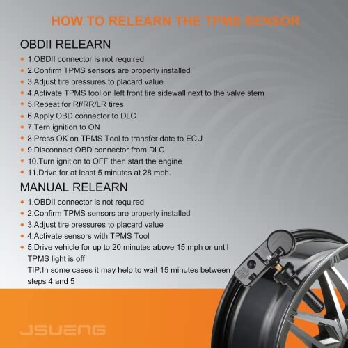 Jsueng حساس TPMS، نظام مراقبة ضغط الإطارات 433MHz مجموعة 4 قطع بديل لجيب رانجلر JK دودج رام كرايسلر OE استبدال#56029398AB - Image 5