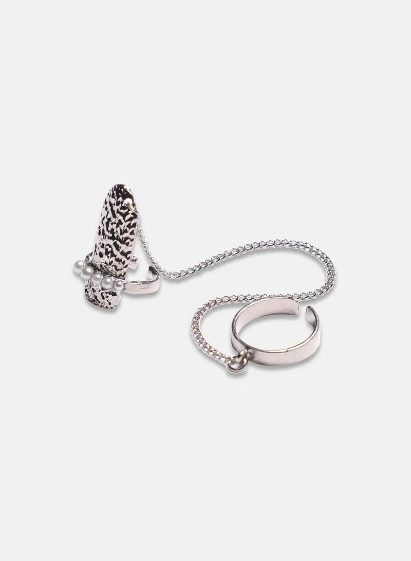 سوهي حلقة أظافر متعرجة - كأس فضي