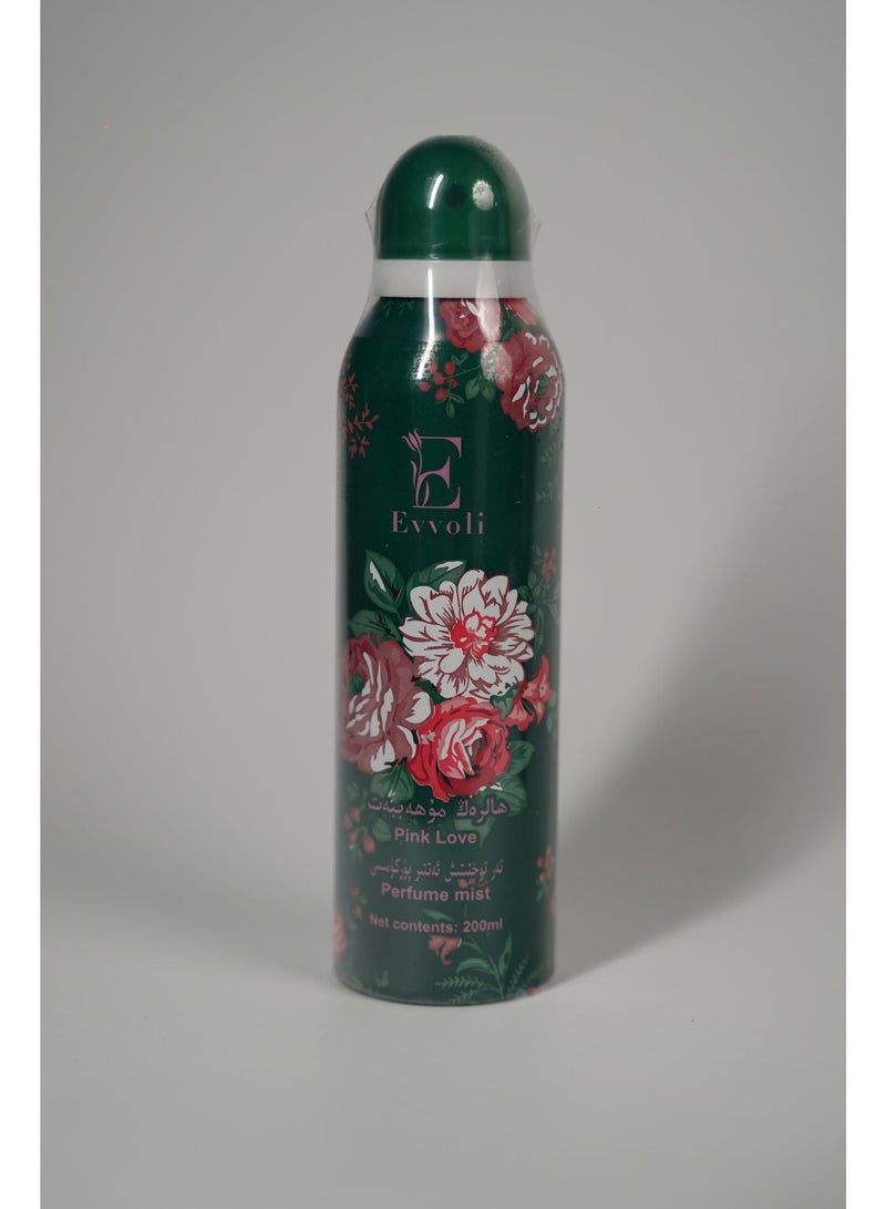 Evvoli Pink Love Body Spray 200ml - Long Lasting Floral Scent, Unisex for Daily & Party Wear, Fresh Fragrance Mist for Women & Men Floral Scent Unisex Body Mist Daily Wear Perfume mist floral scent perfume body spray Suitable for All Occasions Fresh Floral Fragrance - Image 1