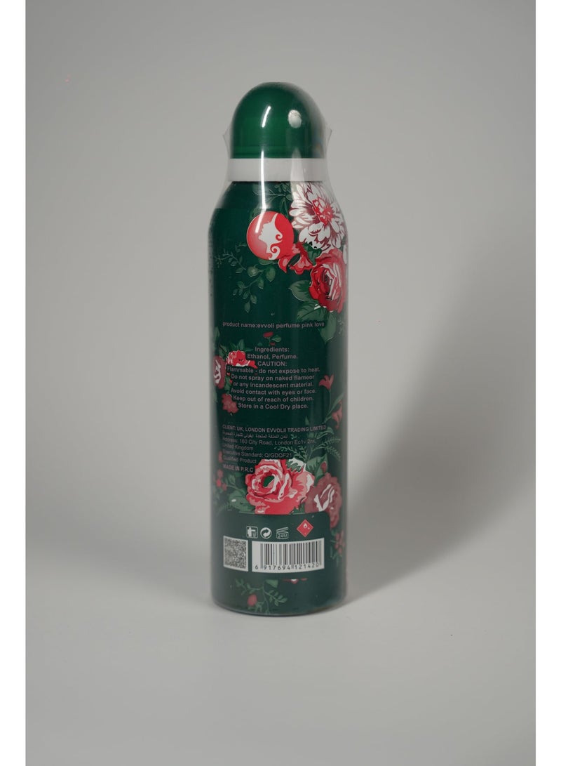 Evvoli Pink Love Body Spray 200ml - Long Lasting Floral Scent, Unisex for Daily & Party Wear, Fresh Fragrance Mist for Women & Men Floral Scent Unisex Body Mist Daily Wear Perfume mist floral scent perfume body spray Suitable for All Occasions Fresh Floral Fragrance - Image 2