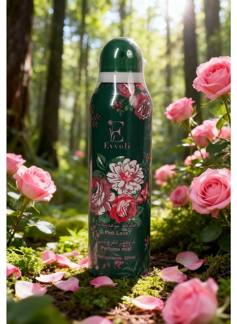 Evvoli Pink Love Body Spray 200ml - Long Lasting Floral Scent, Unisex for Daily & Party Wear, Fresh Fragrance Mist for Women & Men Floral Scent Unisex Body Mist Daily Wear Perfume mist floral scent perfume body spray Suitable for All Occasions Fresh Floral Fragrance - Image 4
