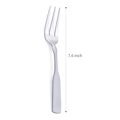 FULLYWARE 3-Tine Fork, Stainless Steel 7.6” Dinner Silverware Fork, Metal Cocktail Dessert Forks, 6-Piece - Image 2