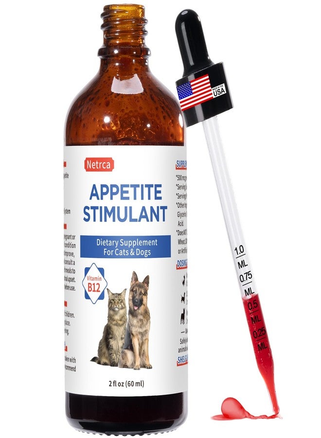 Netrca Appetite Stimulant for Dogs & Cats - Vitamin B12 (Methylcobalamin) Liquid Supplement - Boosts Appetite, Energy, and Mood - 60 ml - Image 1