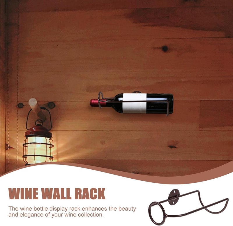 MAGICLULU Wall Mounted Wine Rack Single Bottle Holder Ironwork Wine Bottle Display Rack Copper Red for Home Bar Kitchen Wall Storage - Image 5