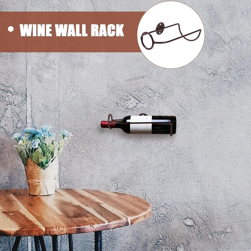 MAGICLULU Wall Mounted Wine Rack Single Bottle Holder Ironwork Wine Bottle Display Rack Copper Red for Home Bar Kitchen Wall Storage - Image 3
