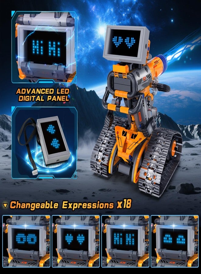 Hogokids Robot Toys with LED Eyes & 18 Expression Building Toy, 5-in-1 App & Remote Control Rechargeable Robotics Set for Kids, RC Programmable Projects Educational Gift for Boys Girls 8-14 Year Old Teens - Image 5