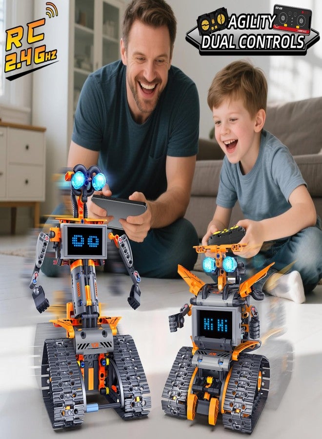 Hogokids Robot Toys with LED Eyes & 18 Expression Building Toy, 5-in-1 App & Remote Control Rechargeable Robotics Set for Kids, RC Programmable Projects Educational Gift for Boys Girls 8-14 Year Old Teens - Image 3