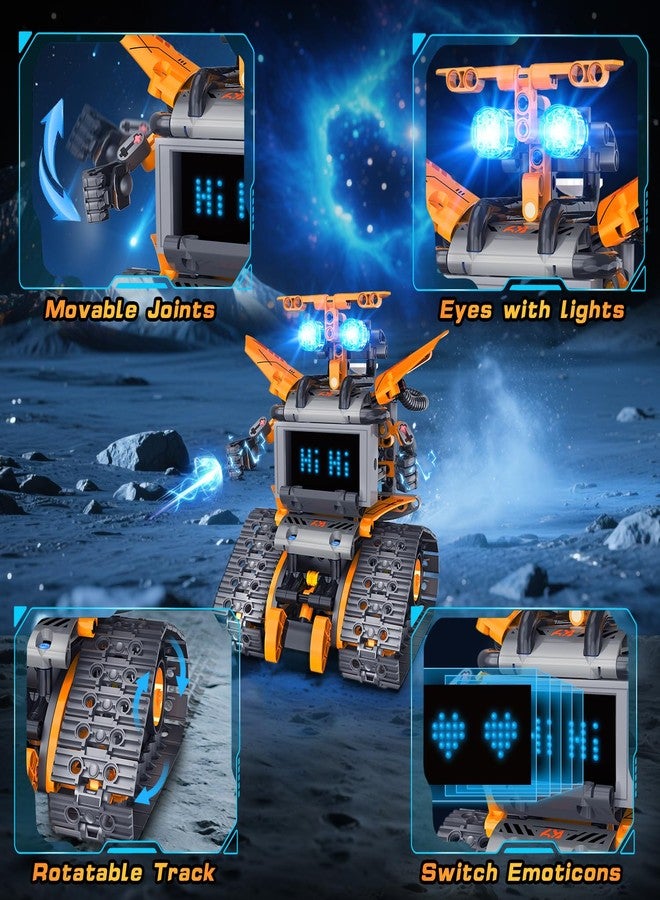 Hogokids Robot Toys with LED Eyes & 18 Expression Building Toy, 5-in-1 App & Remote Control Rechargeable Robotics Set for Kids, RC Programmable Projects Educational Gift for Boys Girls 8-14 Year Old Teens - Image 4