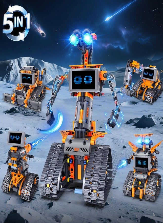 Hogokids Robot Toys with LED Eyes & 18 Expression Building Toy, 5-in-1 App & Remote Control Rechargeable Robotics Set for Kids, RC Programmable Projects Educational Gift for Boys Girls 8-14 Year Old Teens - Image 2