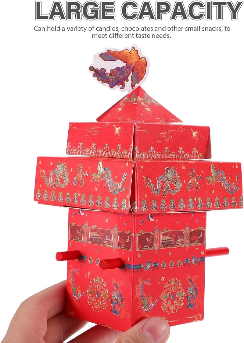 صناديق حلوى زفاف صينية إبداعية من ماروغوجو (MALUGOGO Creative Chinese Wedding Candy Boxes)، تحتوي على 25 علبة حلوى صغيرة مزينة بطباعة حرارية ذهبية، مناسبة لهدايا الضيوف وتغليف الحلويات في الأعراس. - Image 4